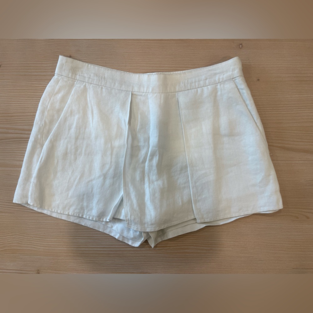 J. Crew White Linen Skort